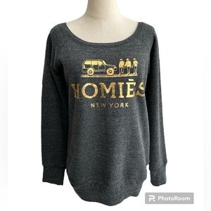 Reason Homies Gold Foil New York Soft Gray Marbled Sweatshirt Size Small